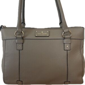 Kate Spade Berkshire Road Teegan Tote taupe shoulder bag leather handbag